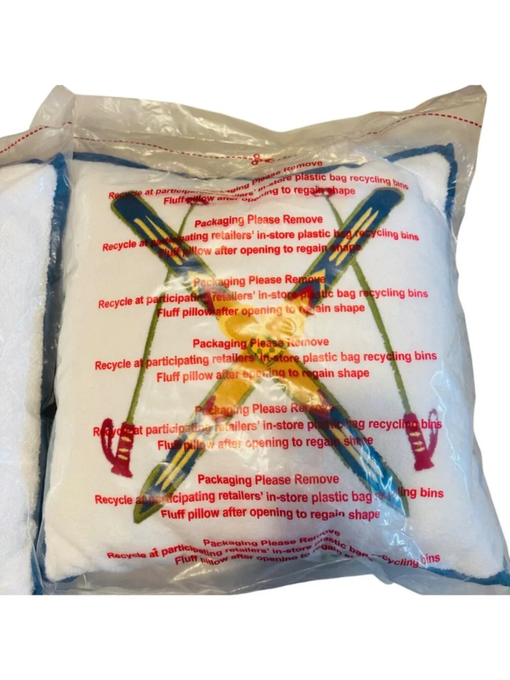 Set Of 2 Embroidered Decorative Throw Pillows With Nautical Crossed Oars Design